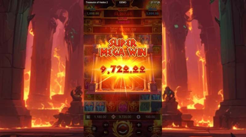 Treasures of Hades 2 — super mega võit Free Spins voorus koos koguneva kordajaga